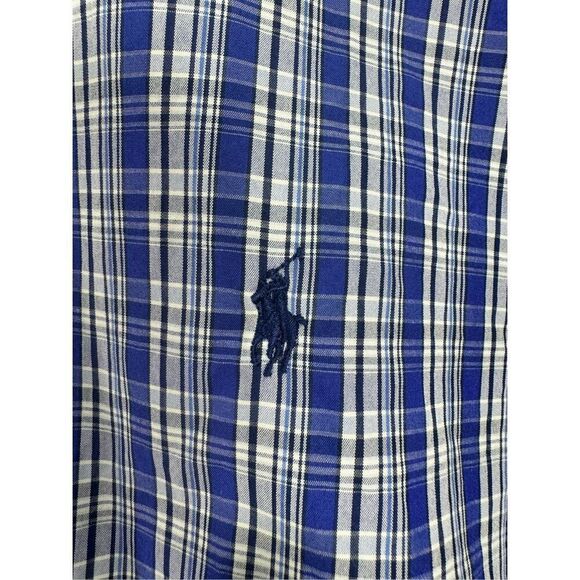 Ralph Lauren Men's Size XL Blue/White/ Black  Plaid Long Sleeve Button-Up Shirt - Picture 2 of 11